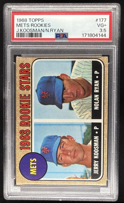 1968 Topps Mets Rookie Stars Jerry Koosman Nolan Ryan RC #177 RC PSA 3