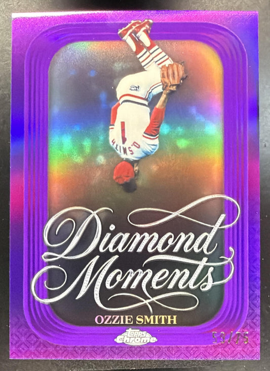 2026 Topps Chrome Ozzie Smith #DM-17 Diamond Moments Purple Refractor 59/75