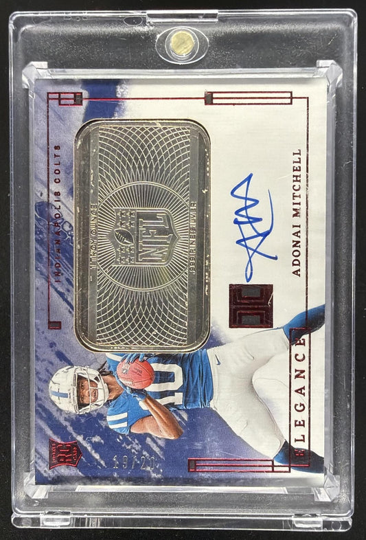 2024 Panini Impeccable Adonai Mitchell #RHP-AML Silver Bar Auto /20