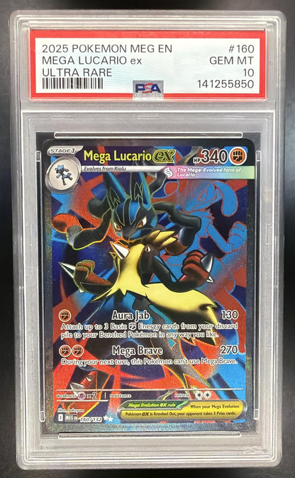 2025 Pokemon Mega Evolution Mega Lucario ex 160/132 PSA 10