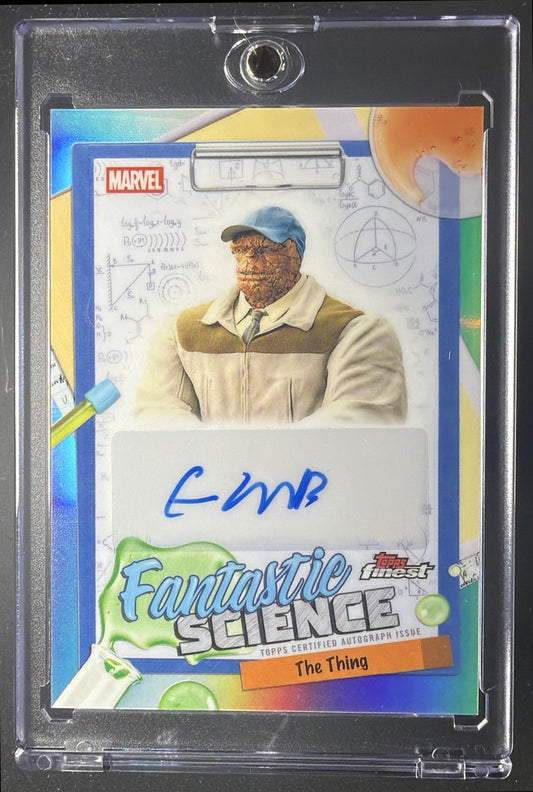 2026 Topps Marvel Finest The Fantastic Four 65th Ann. Ebon Moss-Bachrach as Thing #FS-03 Science Auto