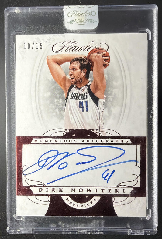 2016 Panini Flawless Dirk Nowitzki #EX-DNO Excellence Signatures Ruby /15 Auto