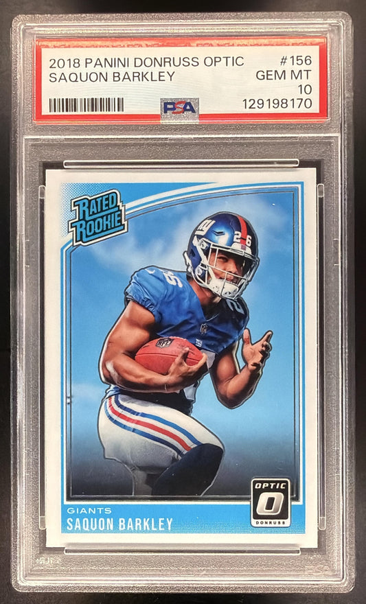 2018 Panini Donruss Optic Saquon Barkley #156 RC PSA 10