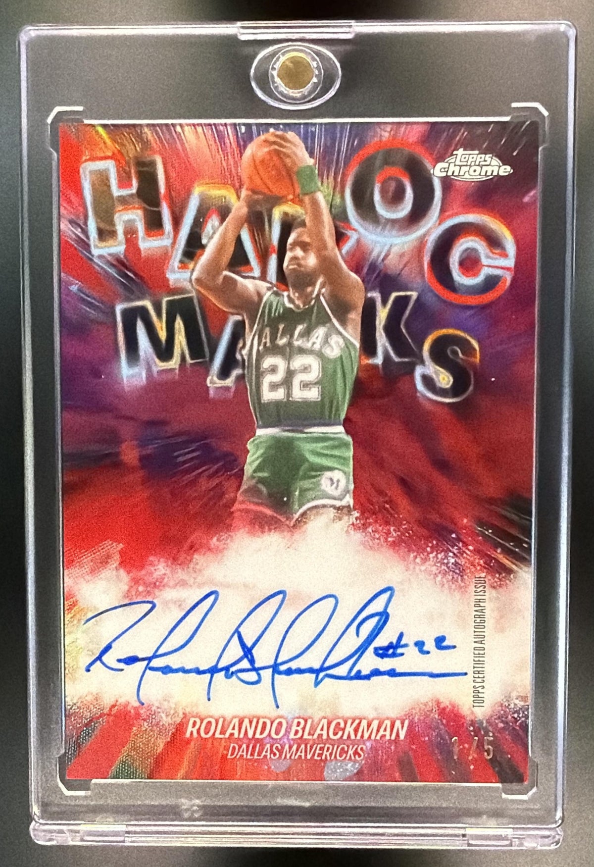 2025-26 Topps Chrome Update Rolando Blackman #HM-RBL Havoc Marks Red /5 Auto