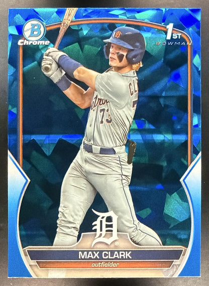 2023 Bowman Draft Sapphire Max Clark #BDC-76 Chrome 1st Prospect Tigers