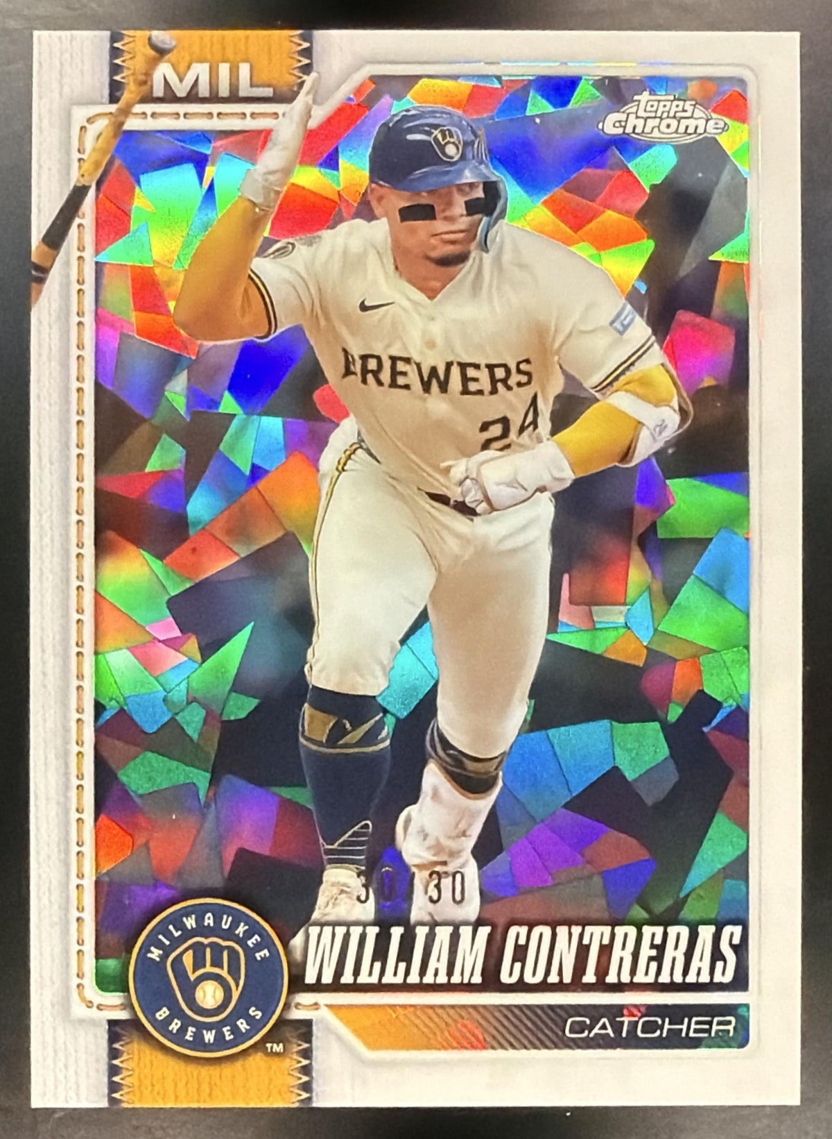 2026 Topps Chrome Sapphire William Contreras #198 White 30/30
