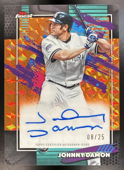 2026 Topps Finest Johnny Damon #FA-JDA Auto Orange Geometric Refractor 8/25