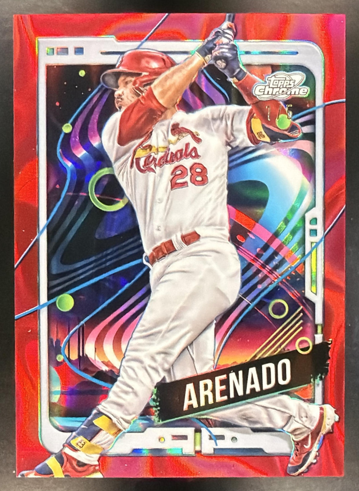 2024 Topps Chrome Cosmic Baseball Nolan Arenado #126 Red Lava Refractor 1/5
