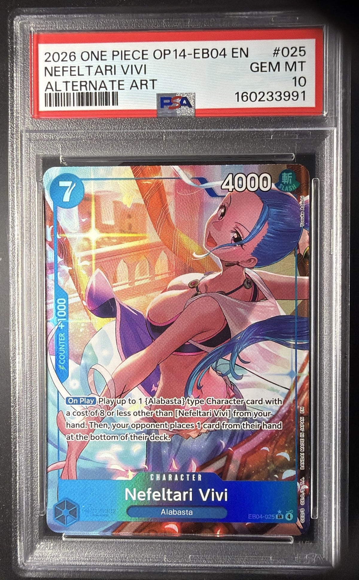 2026 One Piece Egghead Crisis Nefeltari Vivi #EB04-025 Character PSA 10
