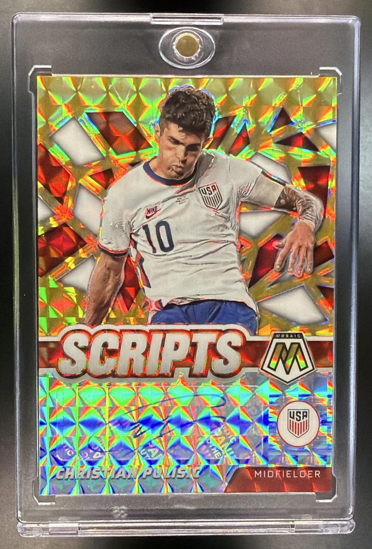 2021 Panini Mosaic World Cup Christian Pulisic #S-CP  Gold /10 Auto