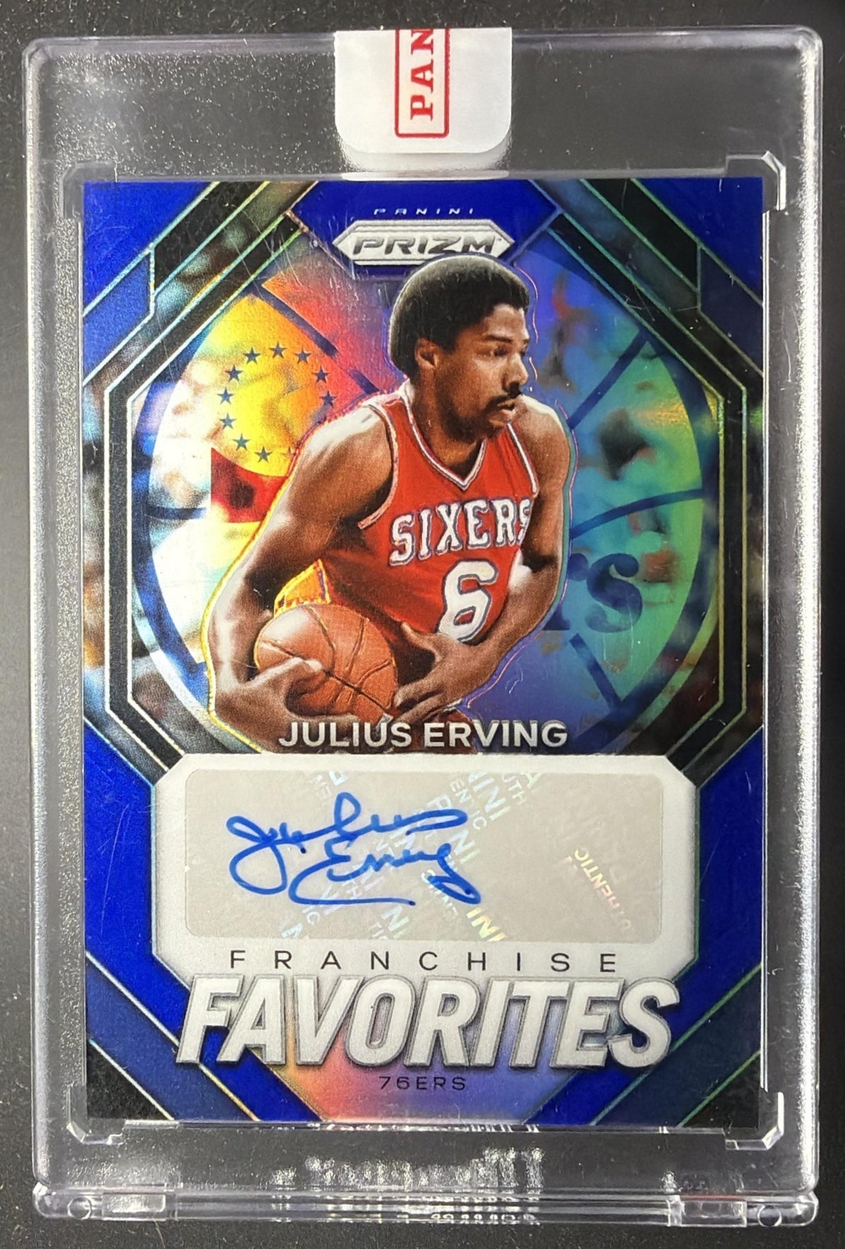 2023 Panini Prizm Julius Erving #FF-ERV Franchise Favorites Signatures Blue /49 Auto