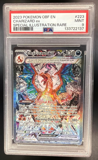 2023 Pokemon Obsidian Flames Charizard ex 223/197 PSA 9