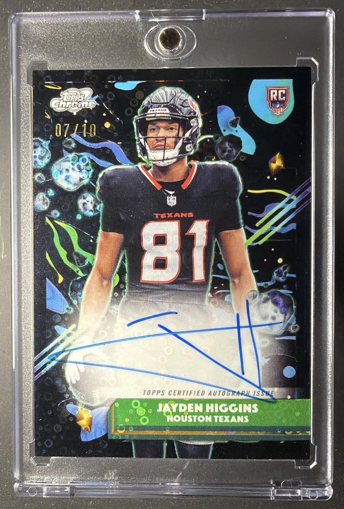 2025 Topps Cosmic Chrome Jayden Higgins #CCA-JH Auto Lunar Eclipse Refractor /10 RC