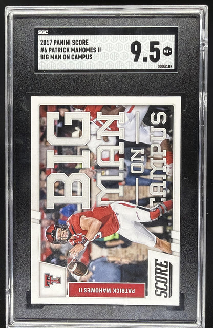 2017 Panini Score Patrick Mahomes II #6 Big Man on Campus RC SGC 9.5