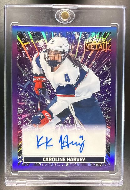 2026 Leaf Metal Caroline Harvey #BT-CH1 Breaking Through Auto Prismatic Purple /8