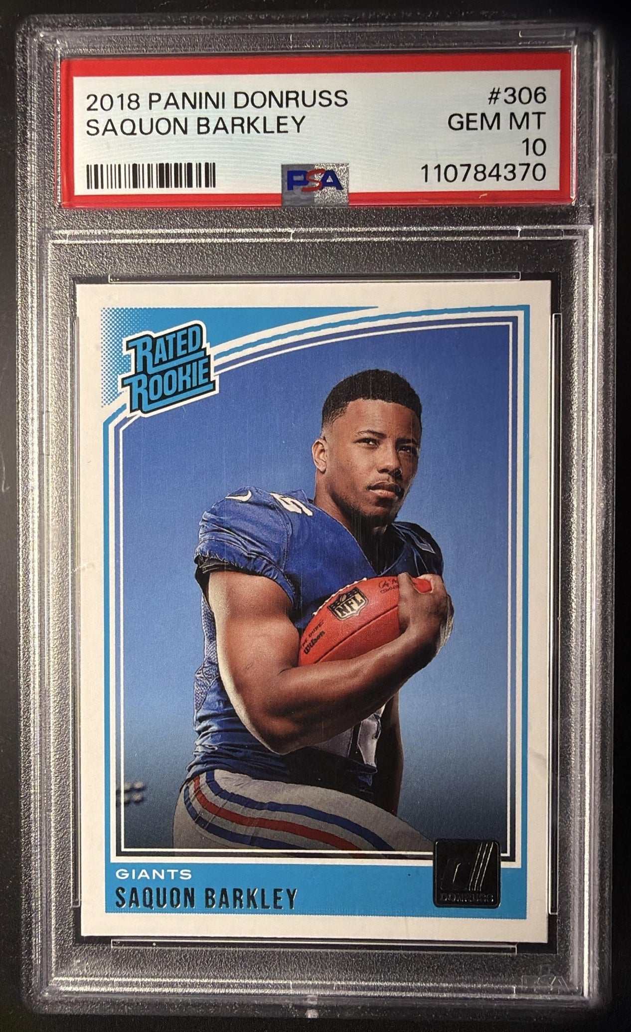 2018 Panini Donruss Saquon Barkley #306 RC PSA 10