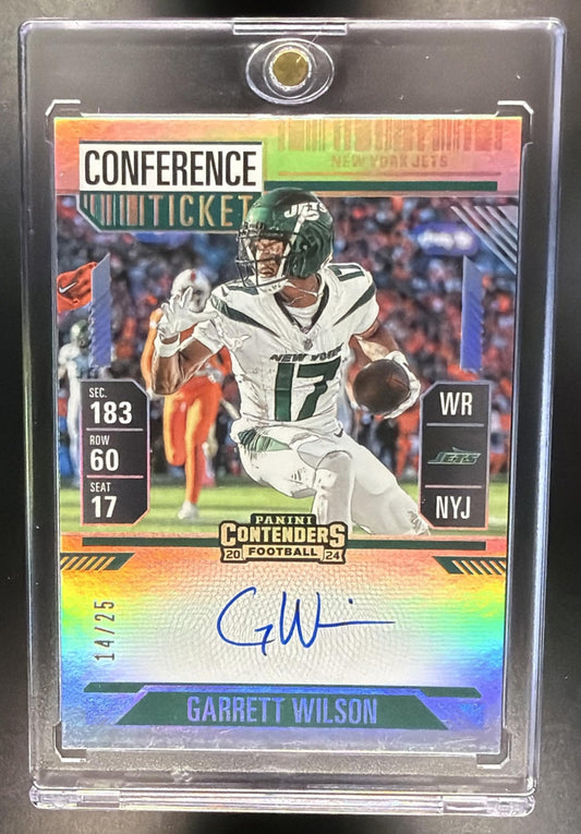 2024 Panini Contenders Garrett Wilson #VT-GWN Veteran Ticket Auto /25