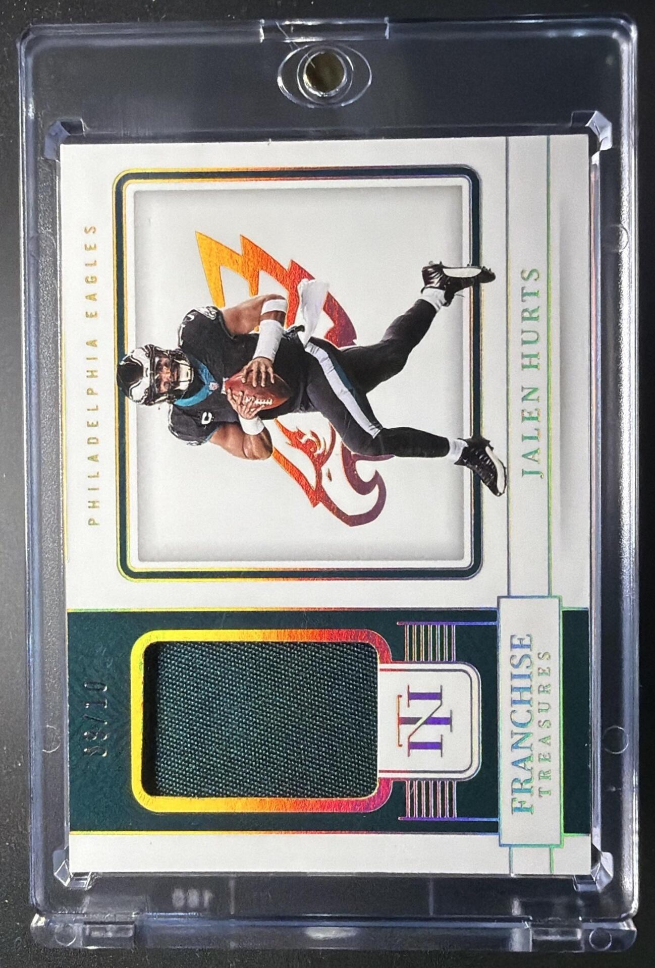 2022 Panini National Treasures Jalen Hurts #FTR-JHU Franchise Prime Holo Gold /10
