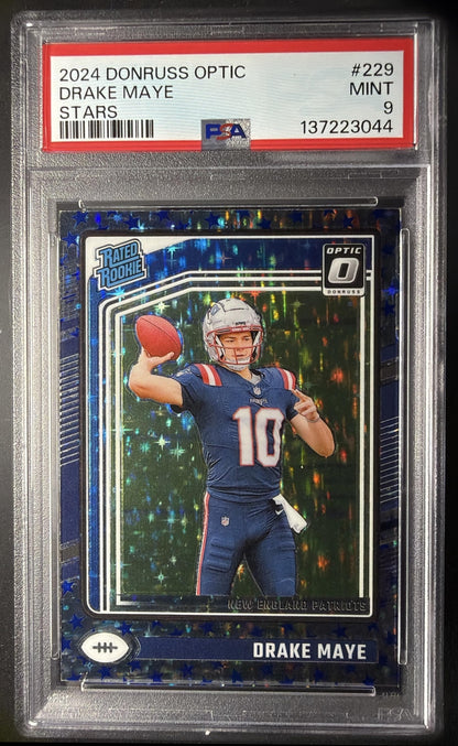 2024 Panini Donruss Optic Drake Maye #229 Stars Rated Rookie PSA 9