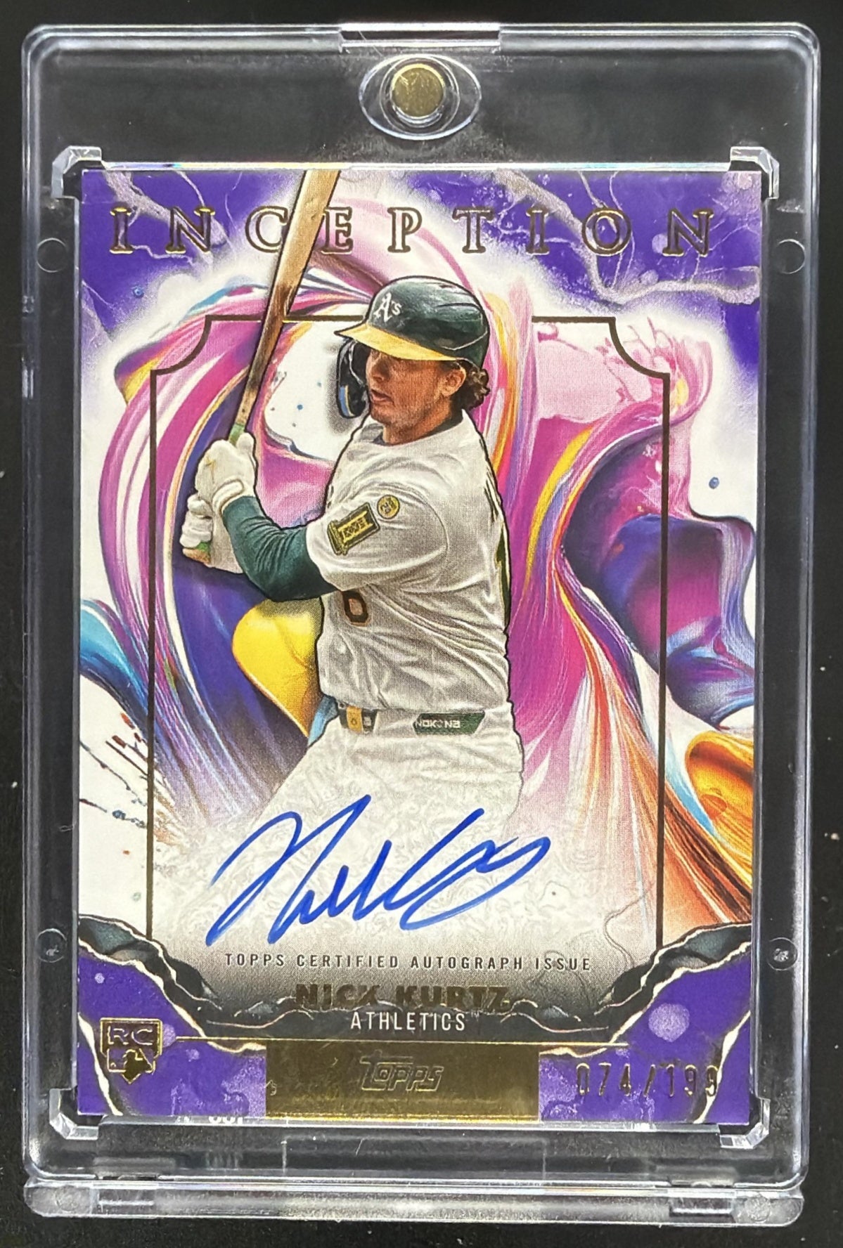2025 Topps Inception Nick Kurtz #RESA-NKU Rookie Auto /199 Purple