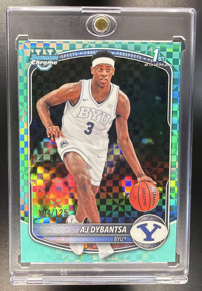 2025-26 Bowman AJ Dybantsa #BCP-1 Chrome Aqua X-Fractor 104/125 1st Prospect