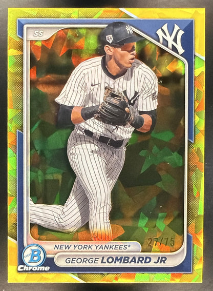 2024 Bowman Sapphire Baseball George Lombard Jr. #BCP-222 Yellow 27/75