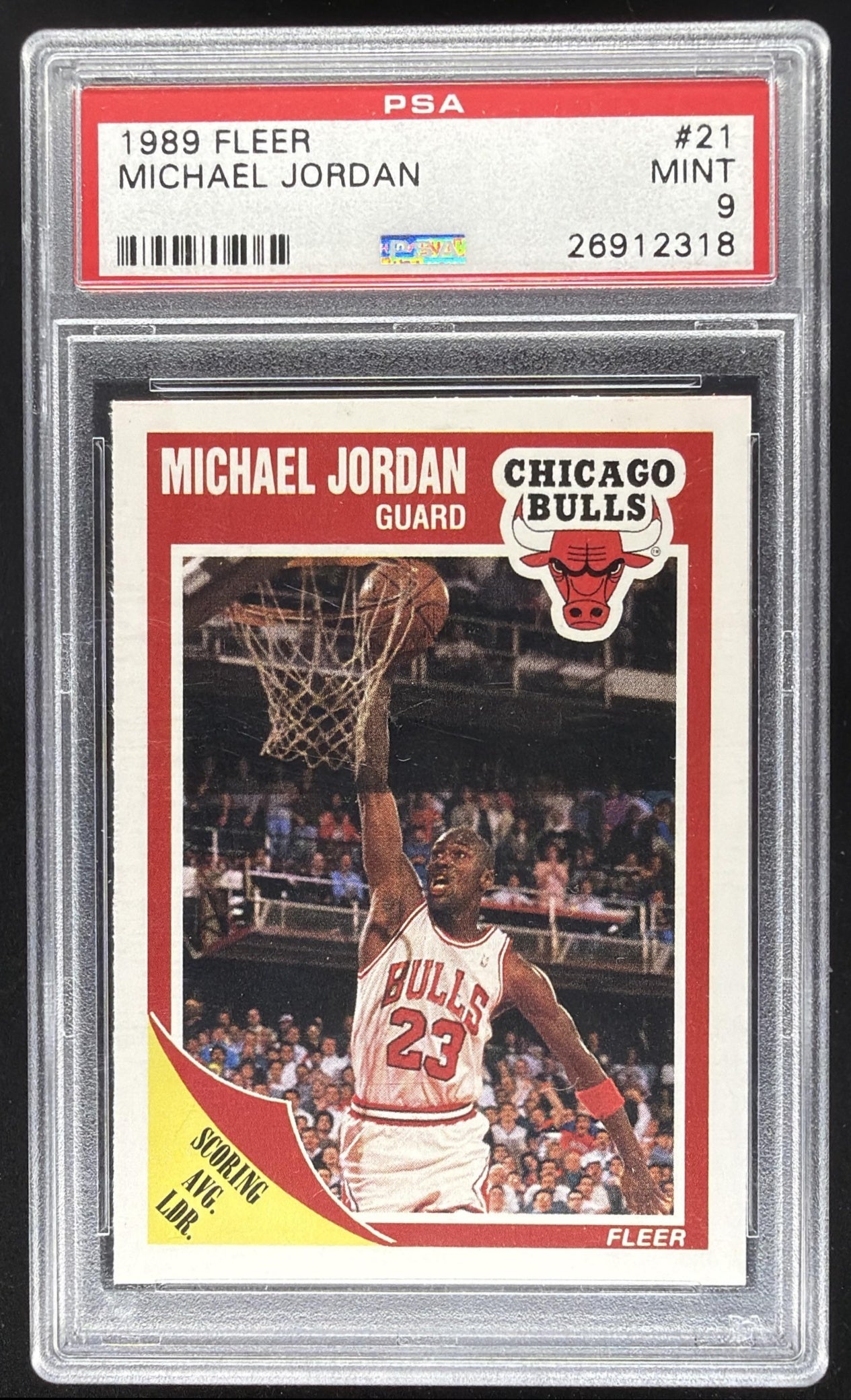 1989-90 Fleer Michael Jordan #21 Scoring Leader PSA 9