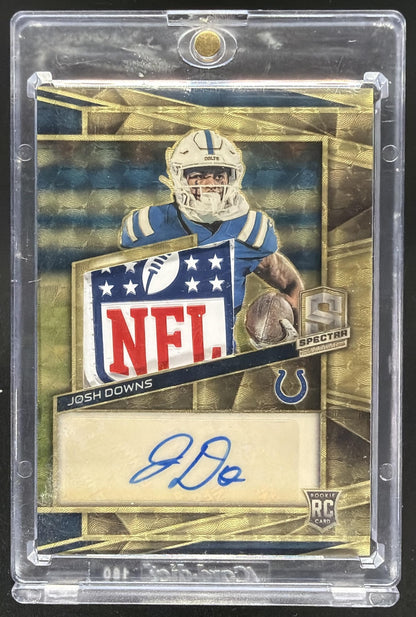 2023 Panini Spectra Josh Downs #221 Rookie Patch Auto 1/1 Gold Vinyl Shield