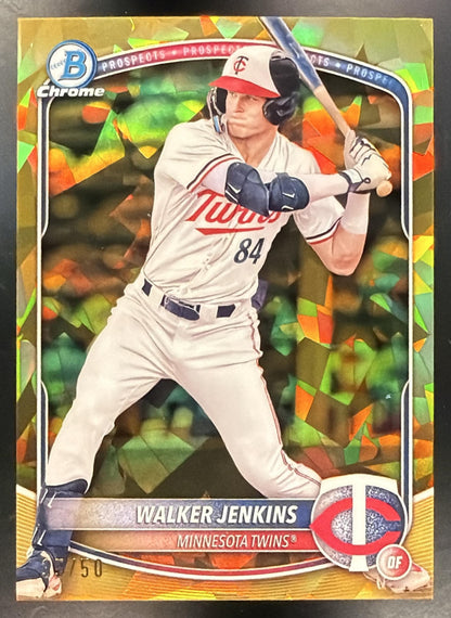 2025 Bowman Sapphire Walker Jenkins #BCP-1 Chrome Prospects Gold Refractor 7/50