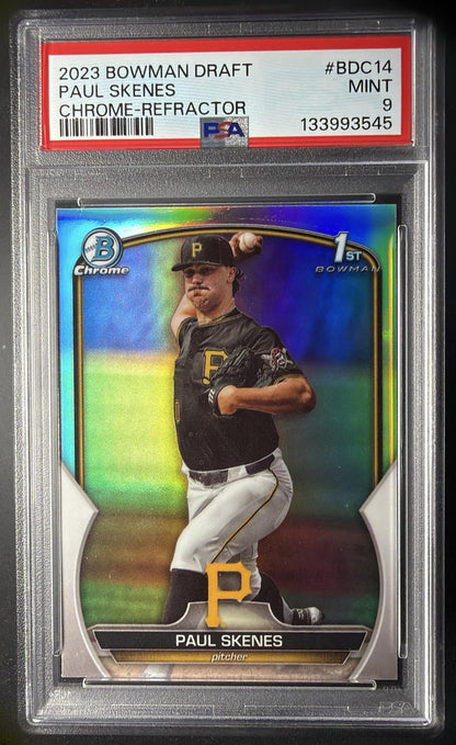 2023 Bowman Draft Paul Skenes #BDC-14 Chrome Refractor 1st Prospect PSA 9