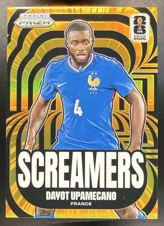 2026 Panini Prizm World Cup Dayot Upamecano #21 Screamers Breakaway Gold 03/10