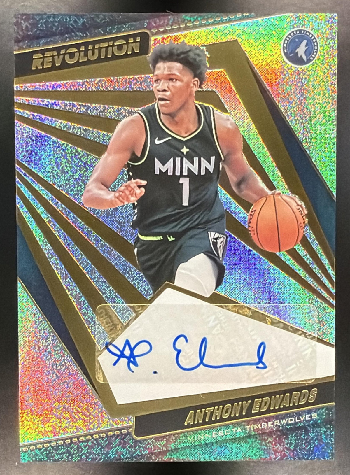 2021-22 Panini Revolution Anthony Edwards #AG-AEW Auto