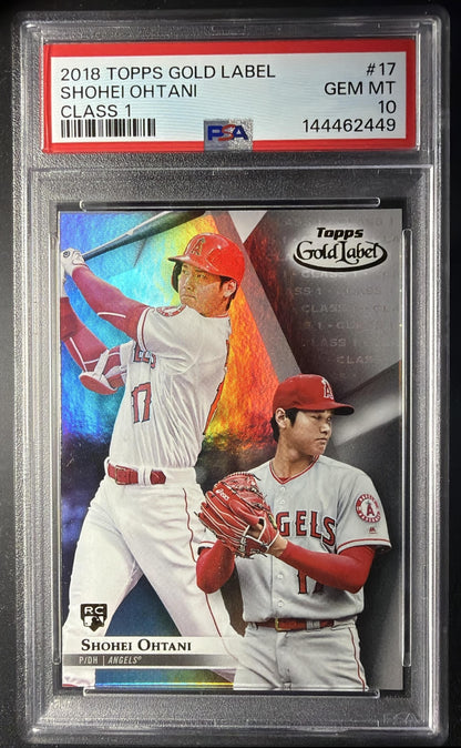 2018 Topps Gold Label Shohei Ohtani #17 Class 1 RC PSA 10