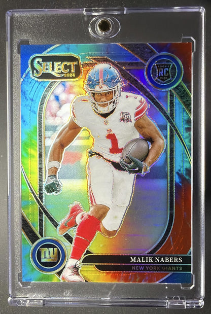 2024 Panini Select Malik Nabers #220 Club Tie Dye Prizm 9/25 RC