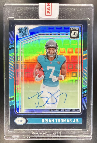 2024 Panini Donruss Optic Brian Thomas Jr. #214 Rated Rookie RPS Auto Black Pandora /25