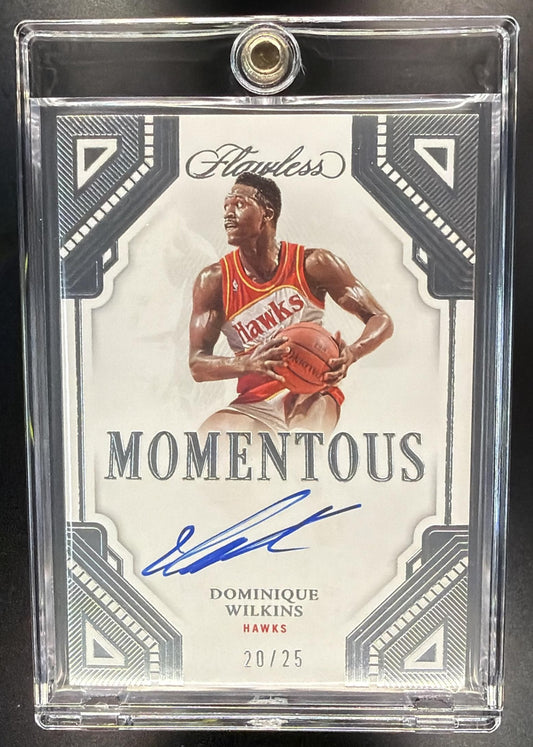 2022-23 Panini Flawless Dominique Wilkins #MA-DWK Momentous Auto 20/25