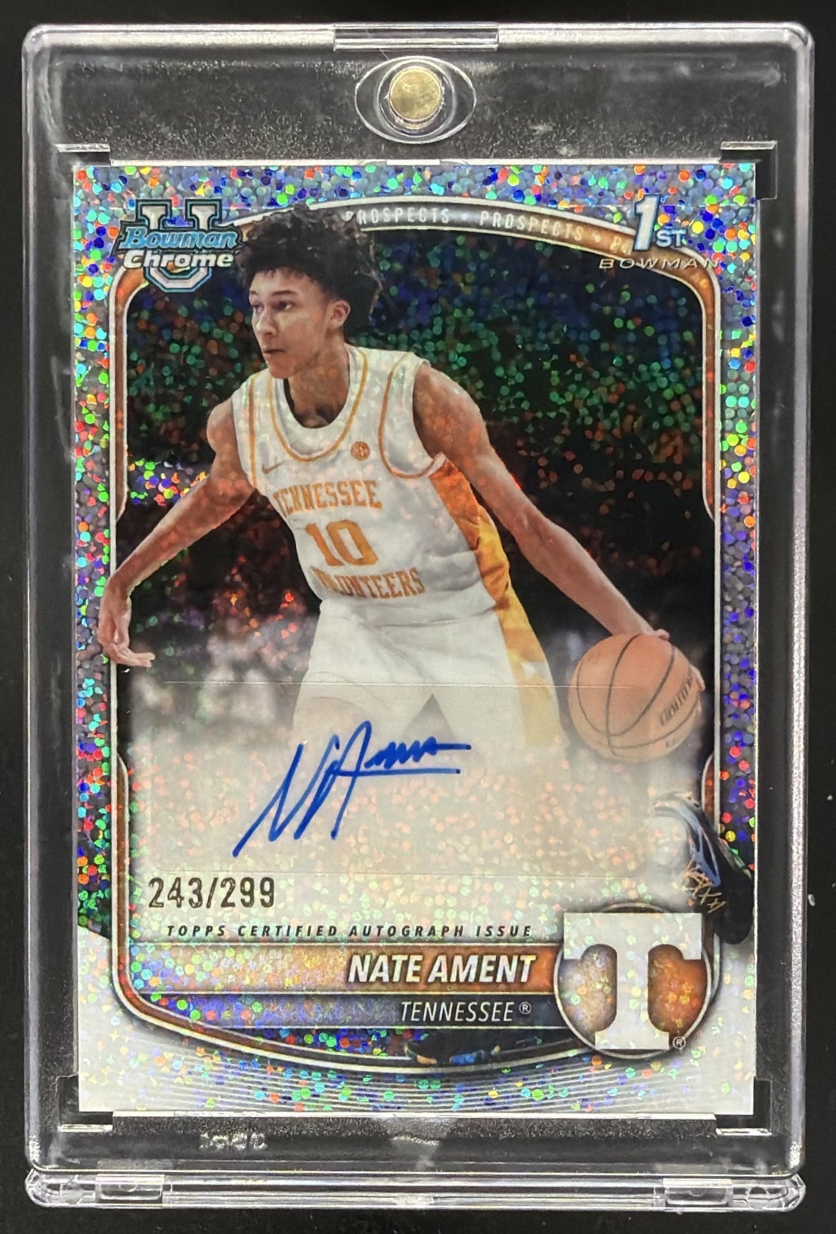 2025 Bowman Nate Ament #CPA-NA Chrome Auto Speckle Refractor /299 1st Prospect