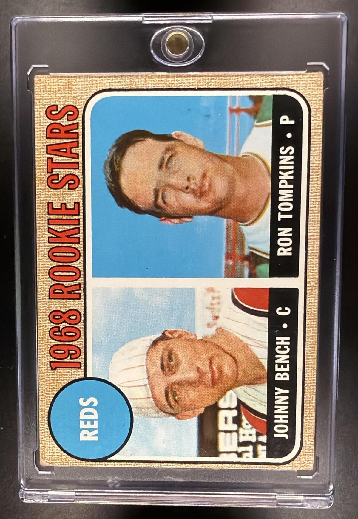 1968 Topps Reds Rookie Stars Johnny Bench Ron Tompkins RS, RC, E #247a RC