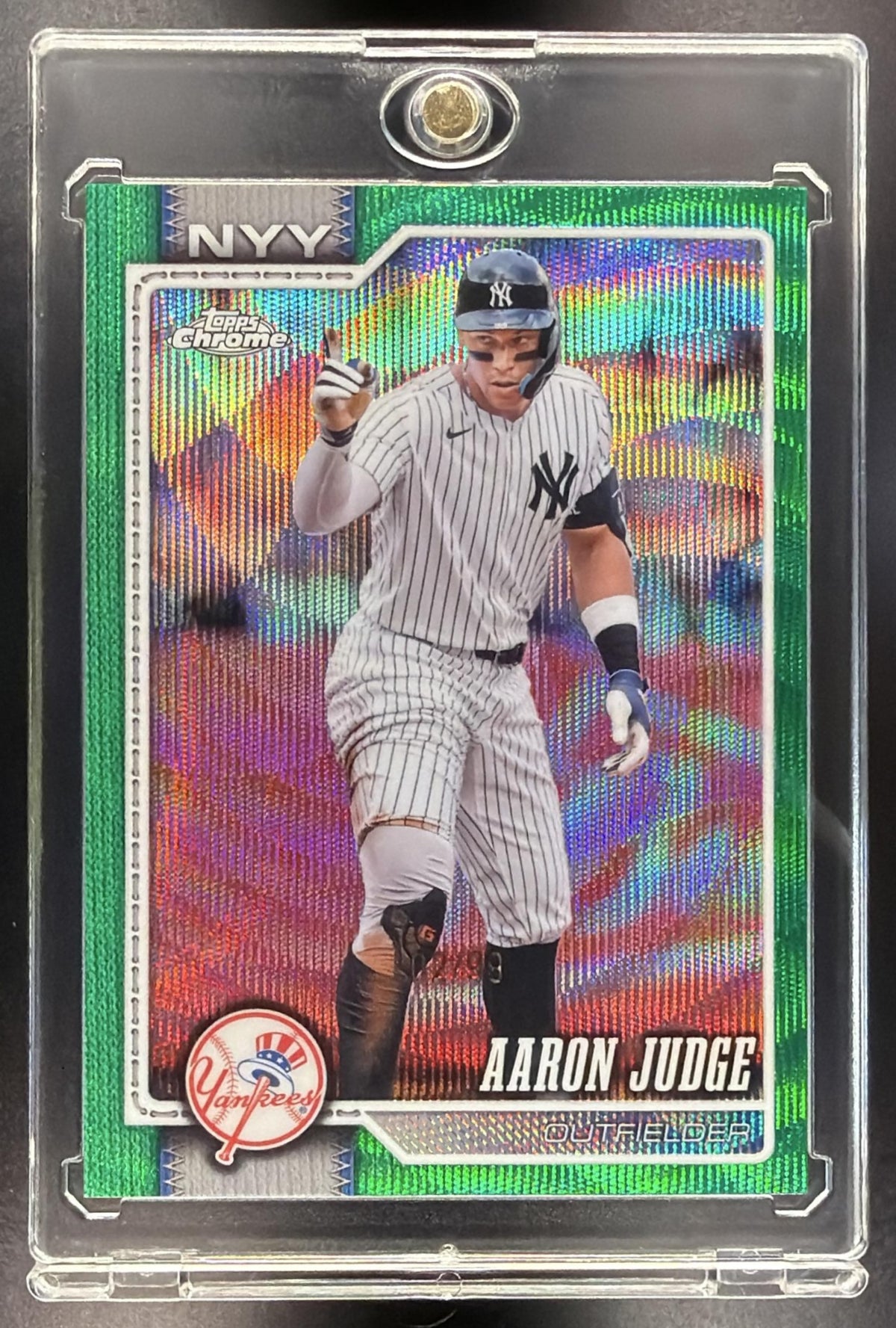 2026 Topps Chrome Aaron Judge #100 Green Wave /99 Refractor