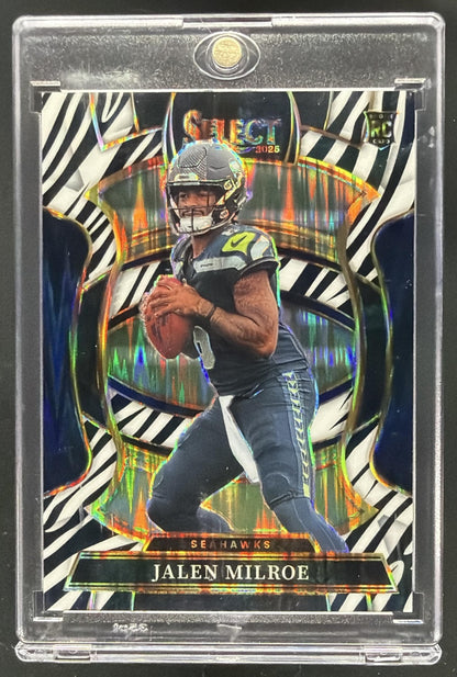 2025 Panini Select Jalen Milroe #504 Zebra Rookie