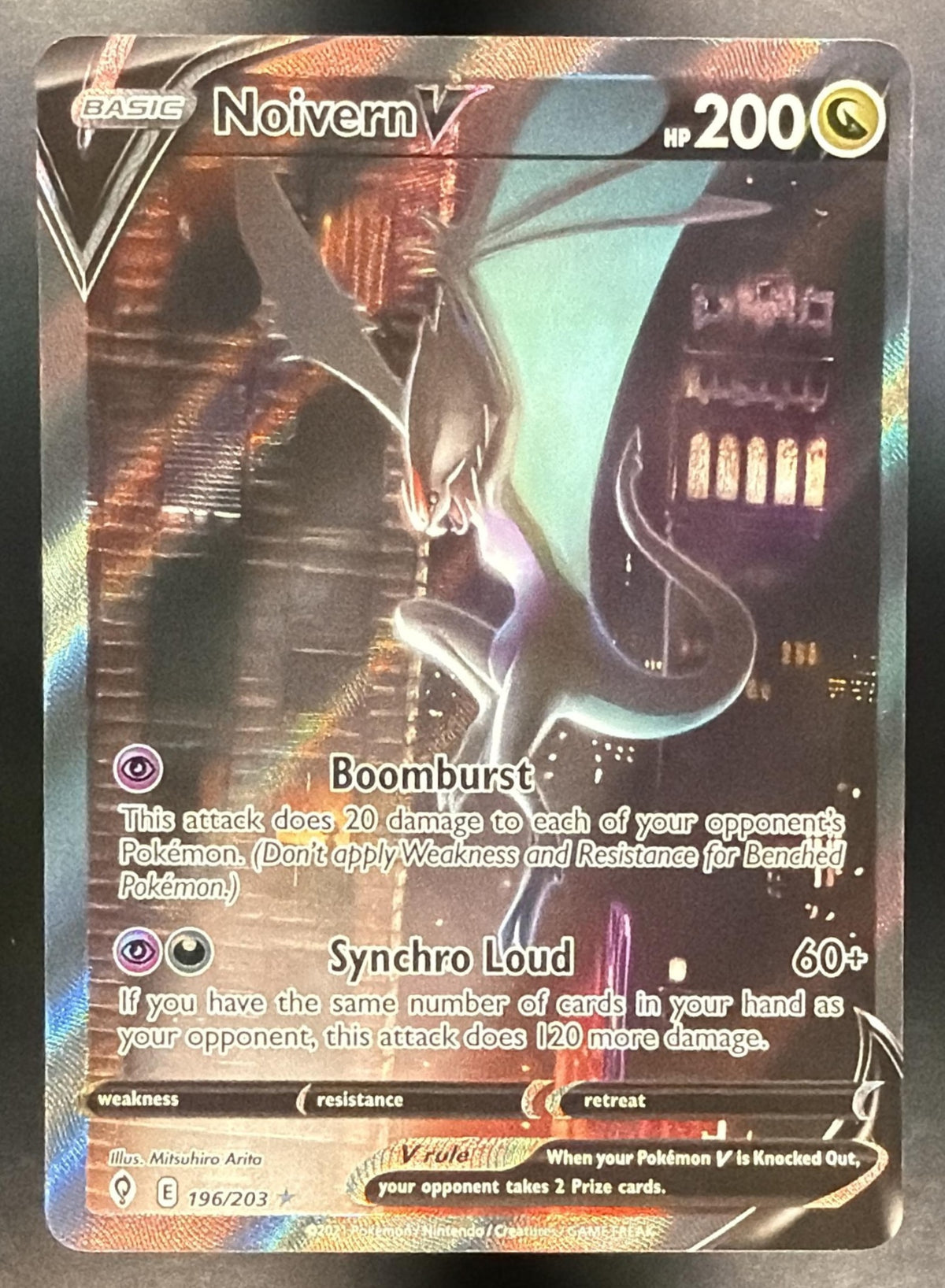 2021 Pokemon Evolving Skies Noivern V 196/203 NM