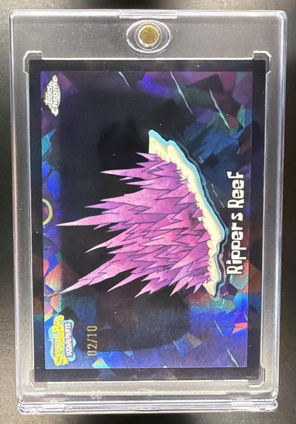 2025 Topps Chrome SpongeBob SquarePants 25th Anniversary Rippers Reef #160 Black Sapphire /10