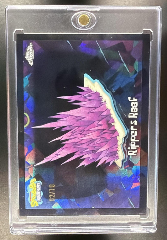 2025 Topps Chrome SpongeBob SquarePants 25th Anniversary Rippers Reef #160 Black Sapphire /10