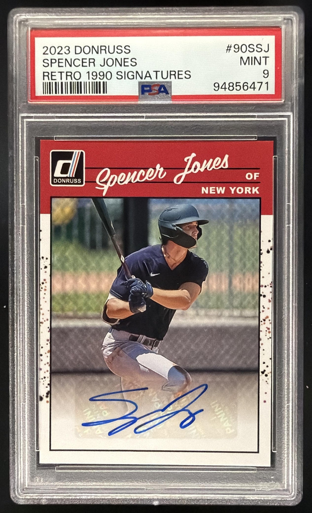 2023 Panini Donruss Spencer Jones #90S-SJ Retro 1990 Signatures Auto PSA 9