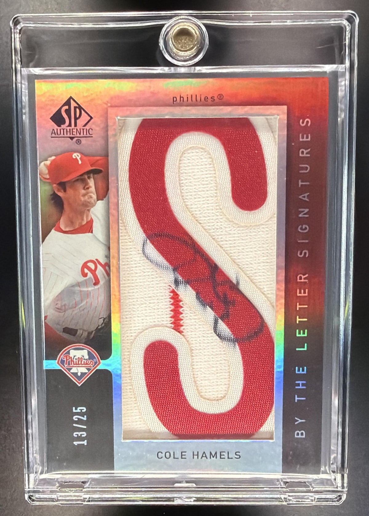 2007 SP Authentic Cole Hamels #BL-21 By the Letter Signatures /25 Patch Auto