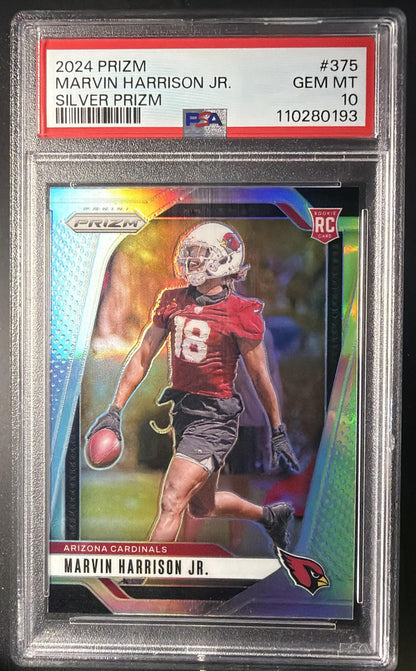 2024 Panini Prizm Marvin Harrison Jr. #375 Silver RC PSA 10