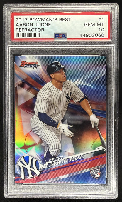 2017 Bowman's Best Aaron Judge #1 Refractor RC PSA 10