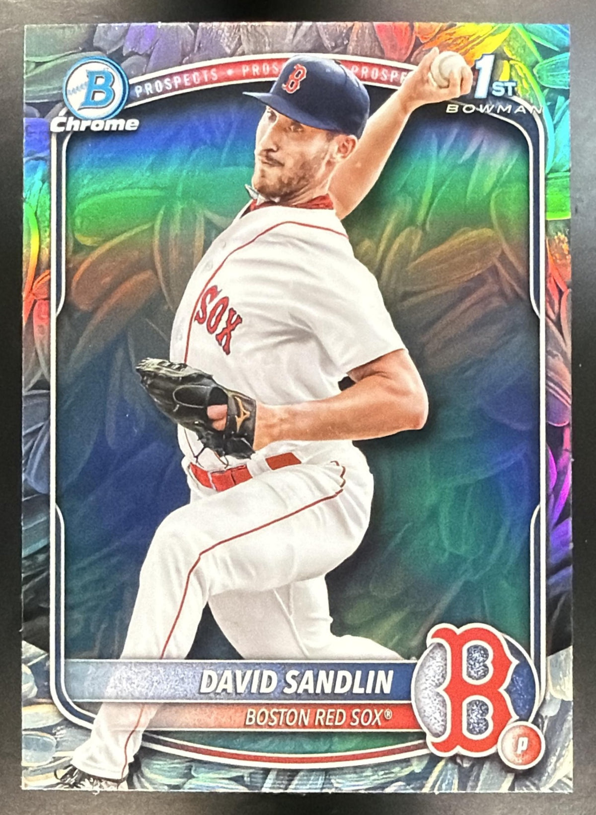 2025 Bowman Chrome David Sandlin #BCP-195 Sunflower Seeds Refractor 1st Prospect