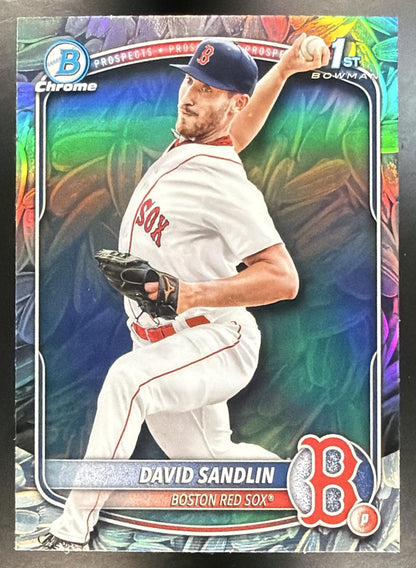 2025 Bowman Chrome David Sandlin #BCP-195 Sunflower Seeds Refractor 1st Prospect