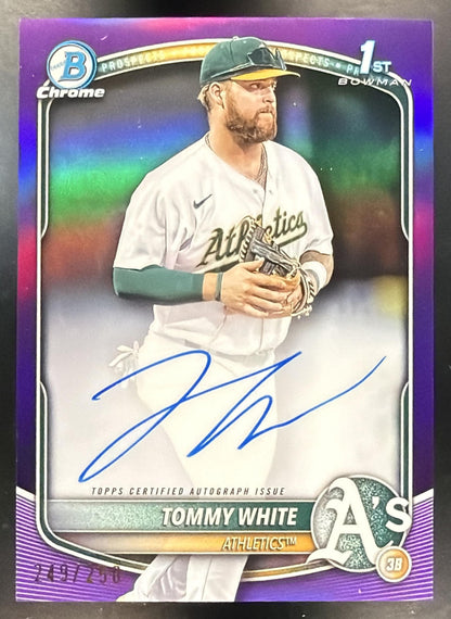 2025 Bowman Chrome Tommy White #CPA-TWH Auto Purple Refractor 249/250 1st Prospect